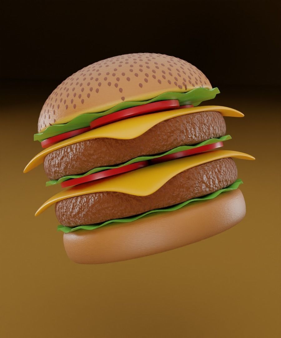 Burger 3D model 3D model_16