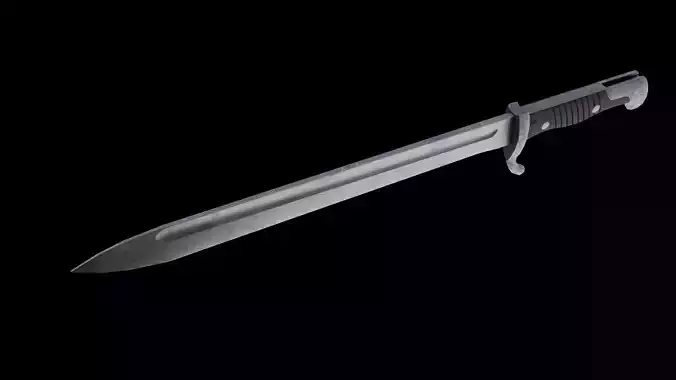 German bayonet Seitengewehr 1898 1905 S98 05 Low-poly 3D model