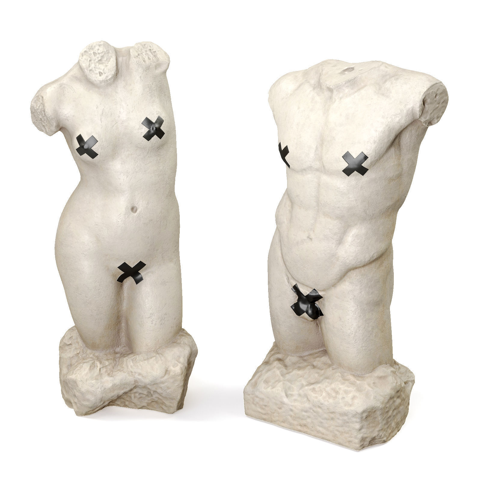 Dionysus and Venus torso sculpture 3D model_3