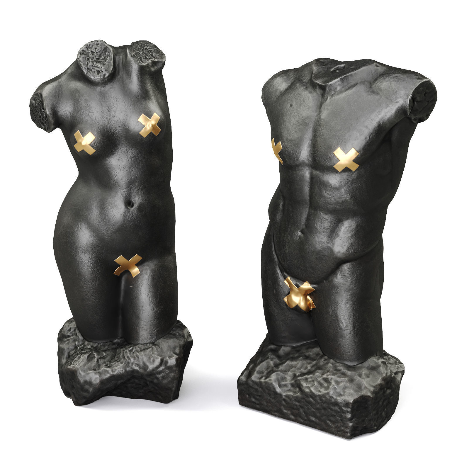 Dionysus and Venus torso sculpture 3D model_4