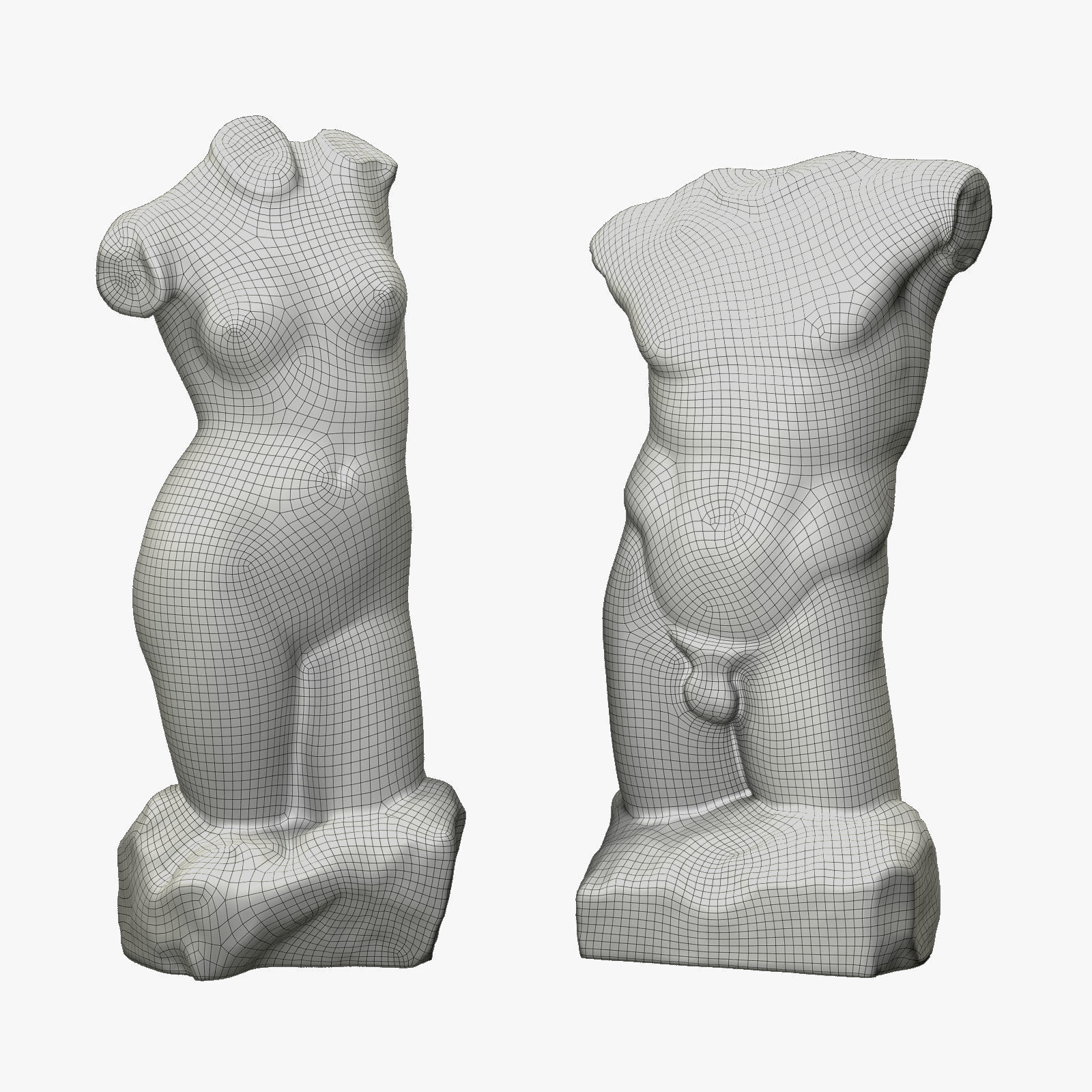 Dionysus and Venus torso sculpture 3D model_6