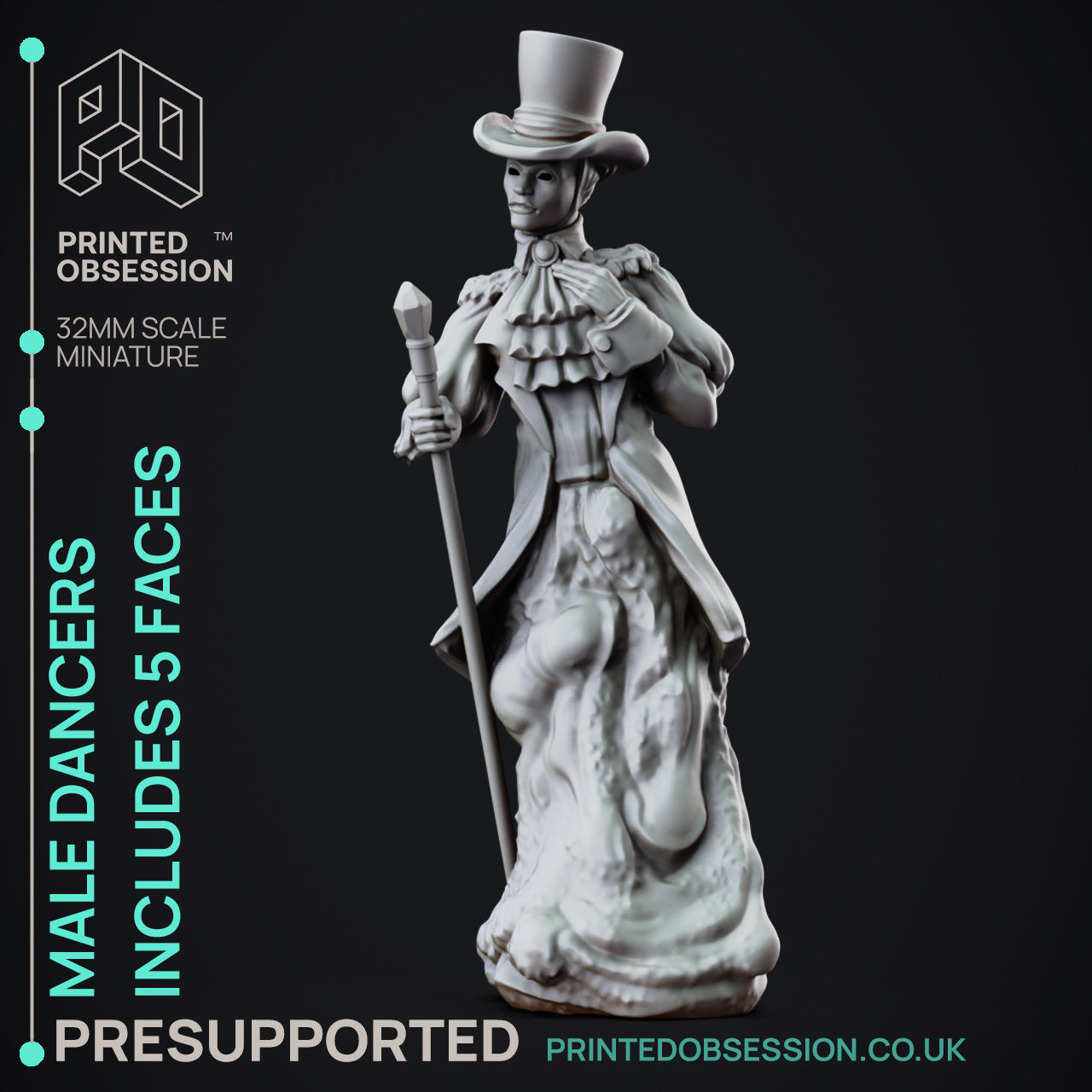 Male Dancer - 3D Printable TTRPG - PRESUPPORTED - 32mm Scale 3D print model_10