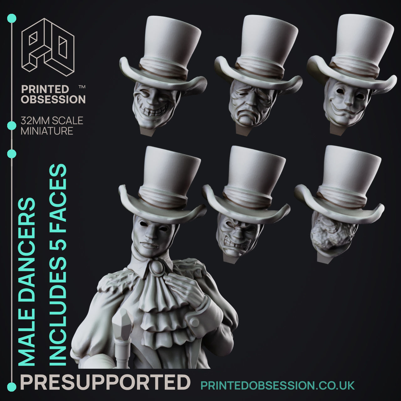 Male Dancer - 3D Printable TTRPG - PRESUPPORTED - 32mm Scale 3D print model_2