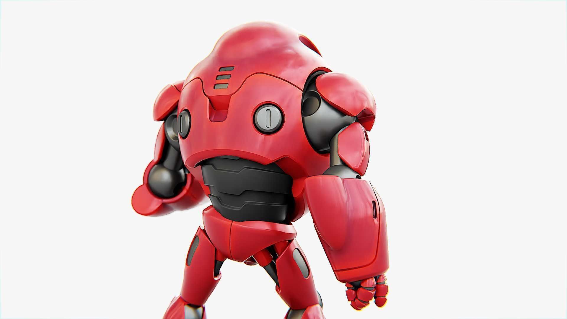 ASTRONAUT BOT V-2000  RIGGED 3D model_10