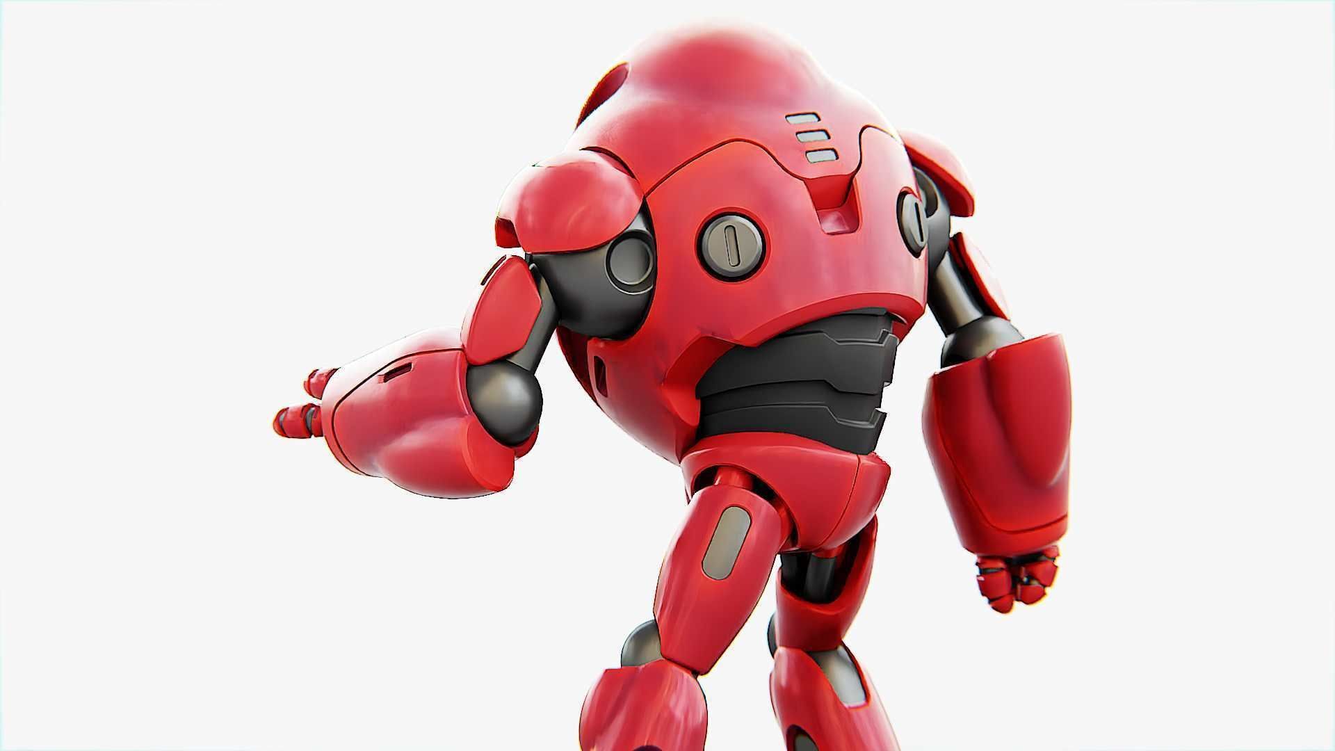 ASTRONAUT BOT V-2000  RIGGED 3D model_8