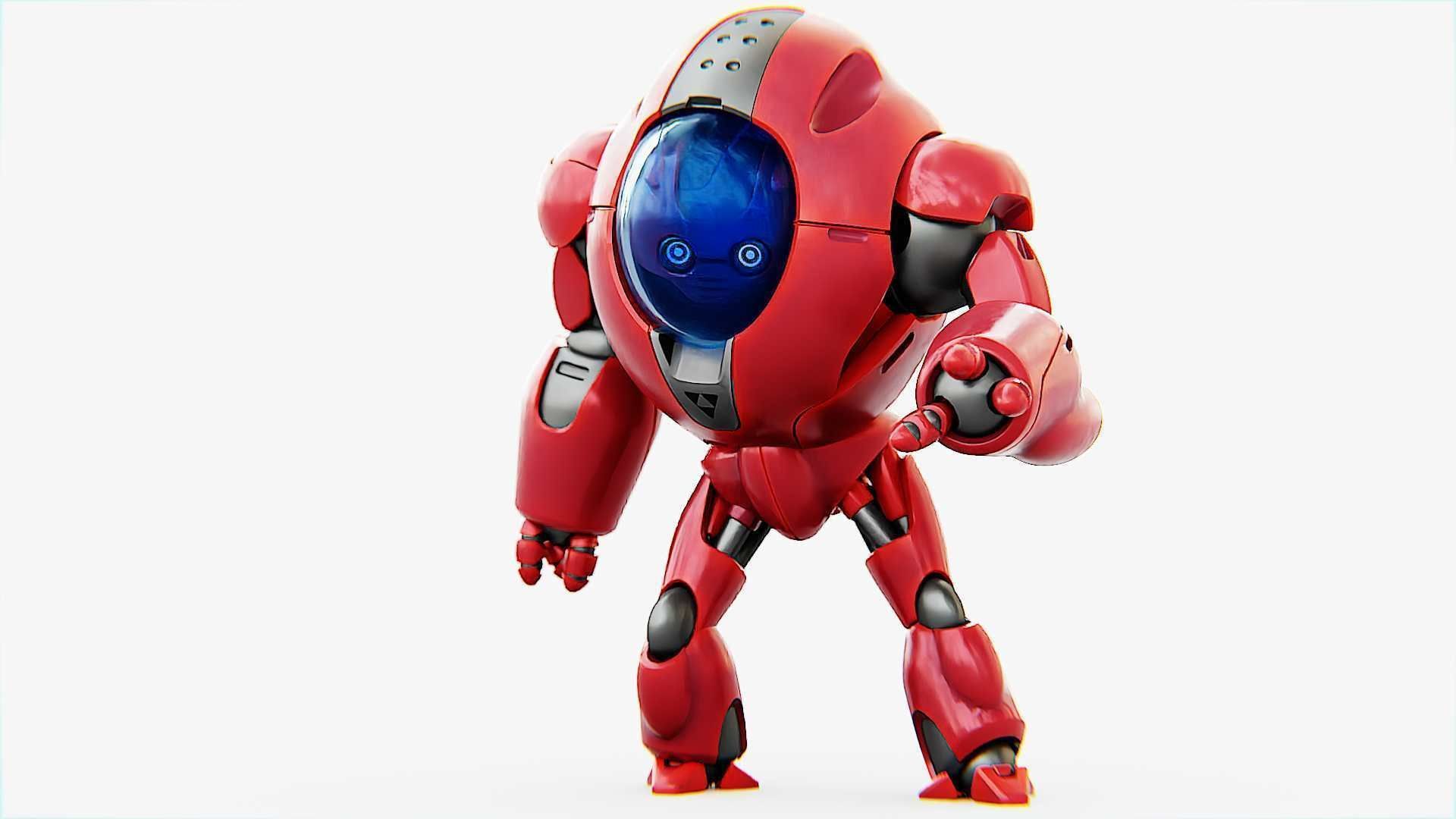 ASTRONAUT BOT V-2000  RIGGED 3D model_2