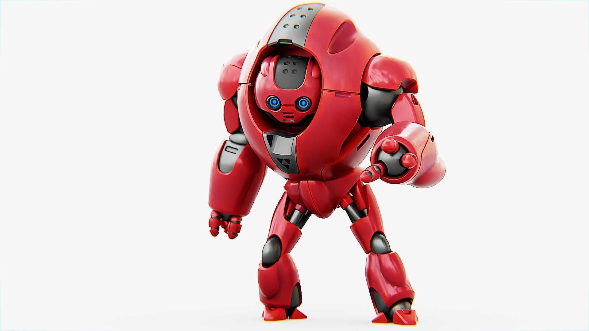 ASTRONAUT BOT V-2000  RIGGED 3D model_3