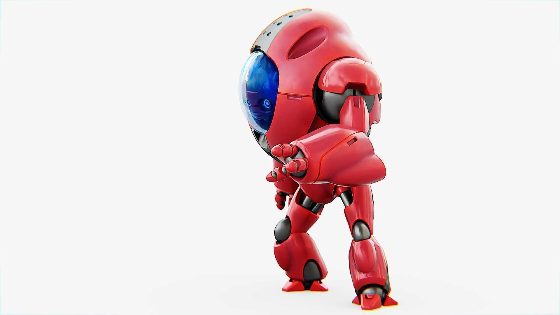 ASTRONAUT BOT V-2000  RIGGED 3D model_5
