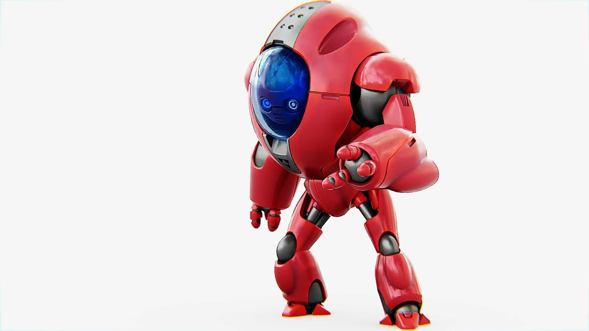 ASTRONAUT BOT V-2000  RIGGED 3D model_4