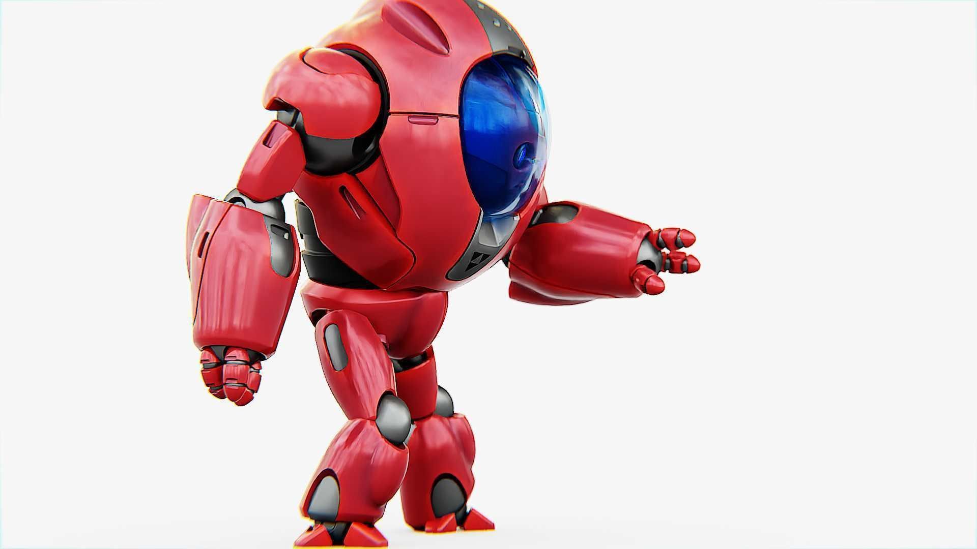 ASTRONAUT BOT V-2000  RIGGED 3D model_13