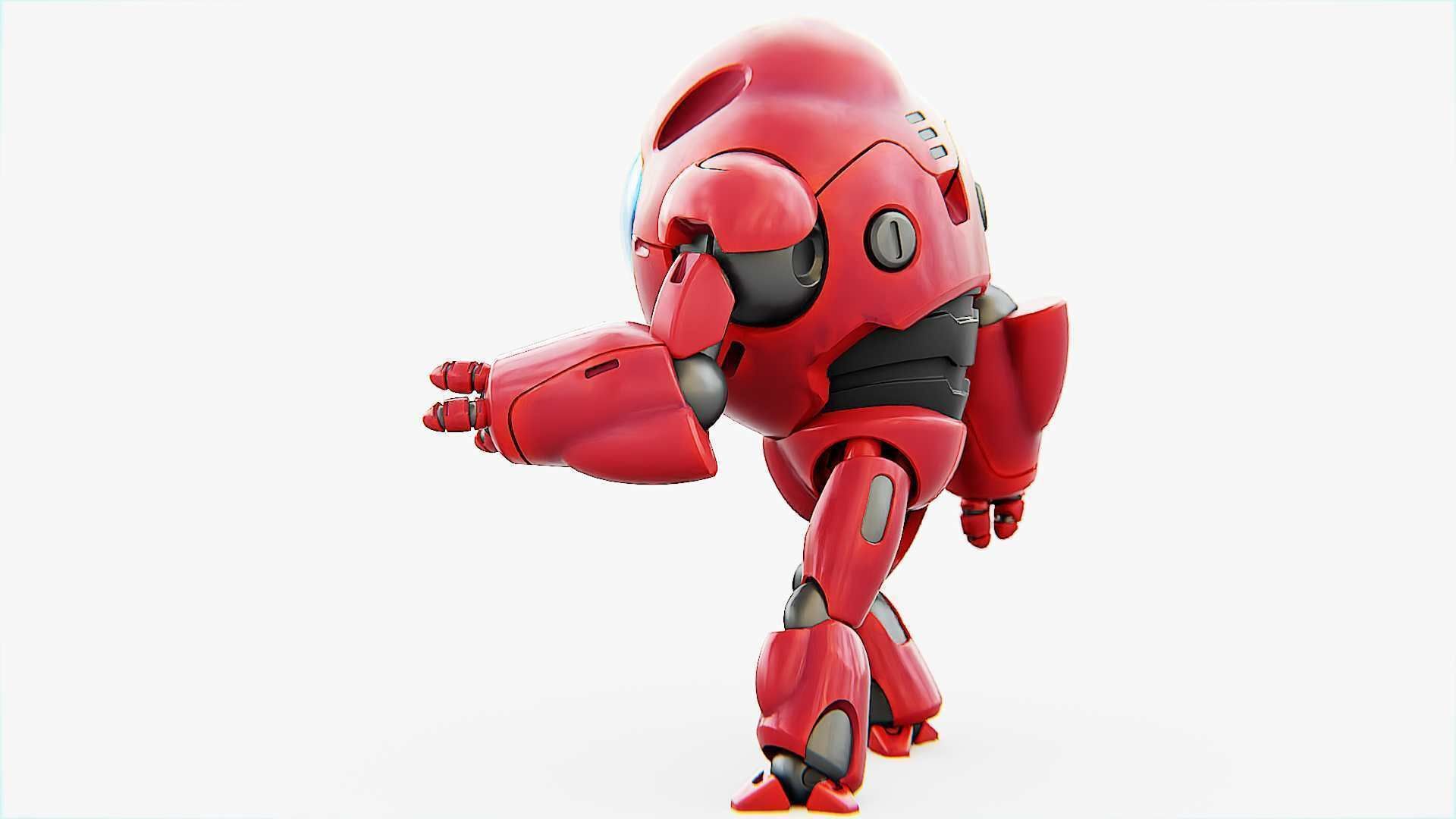 ASTRONAUT BOT V-2000  RIGGED 3D model_7