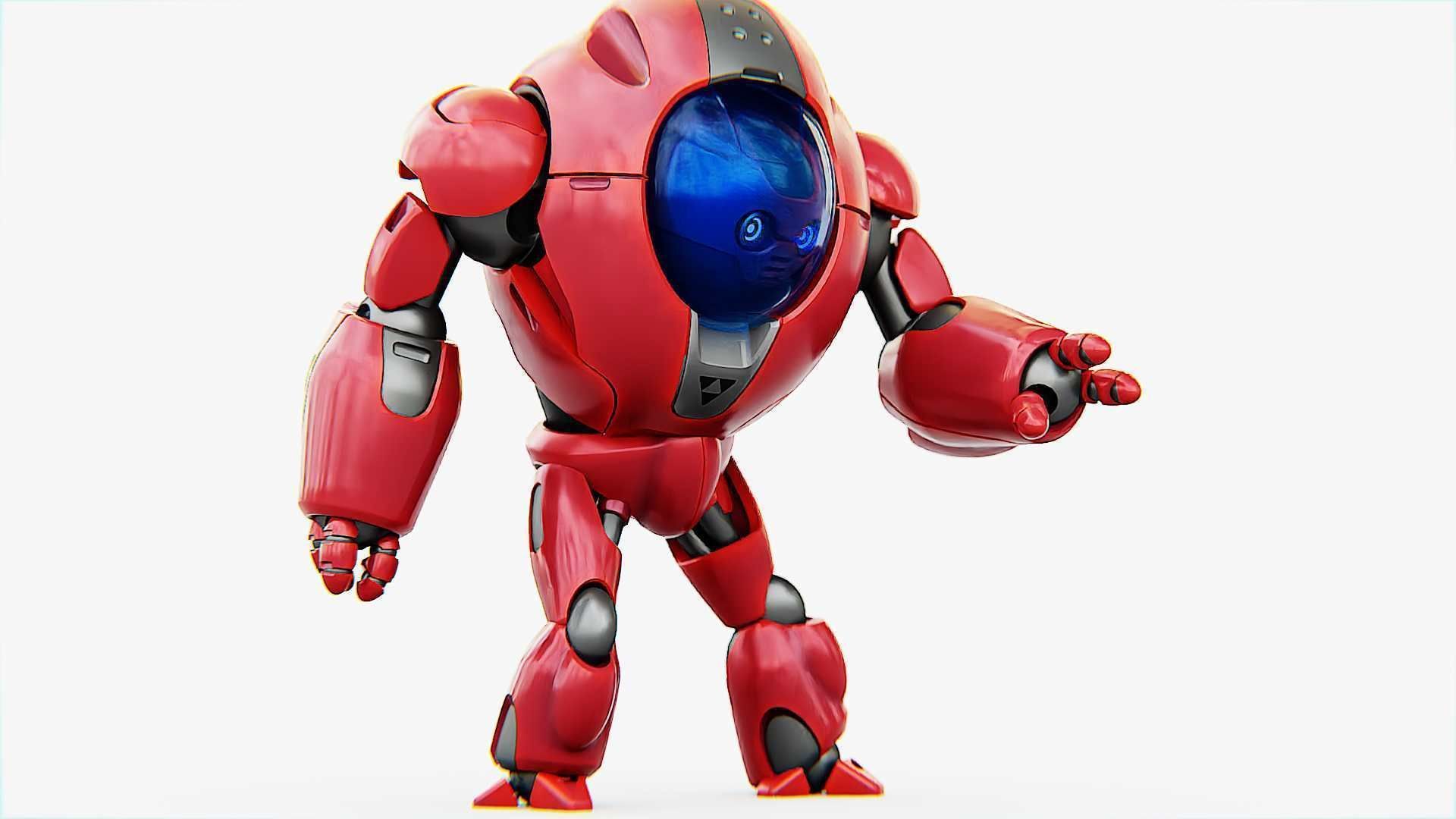 ASTRONAUT BOT V-2000  RIGGED 3D model_14