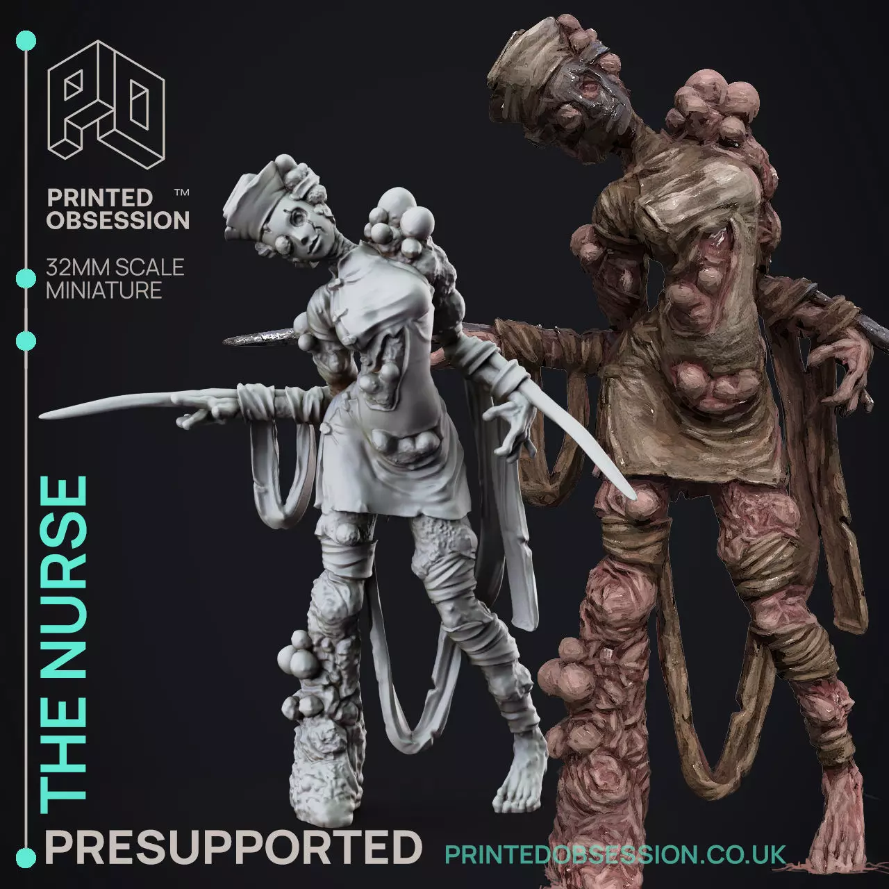 The Nurse - 3D Printable TTRPG - PRESUPPORTED - 32mm Scale 3D print model_0
