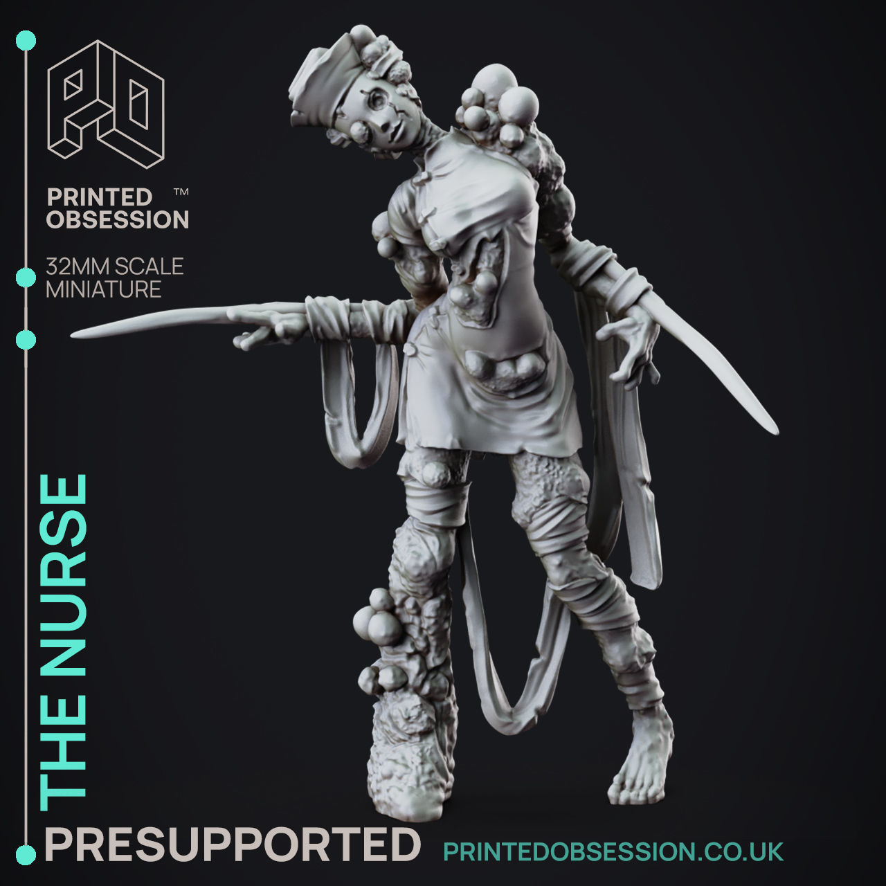 The Nurse - 3D Printable TTRPG - PRESUPPORTED - 32mm Scale 3D print model_1