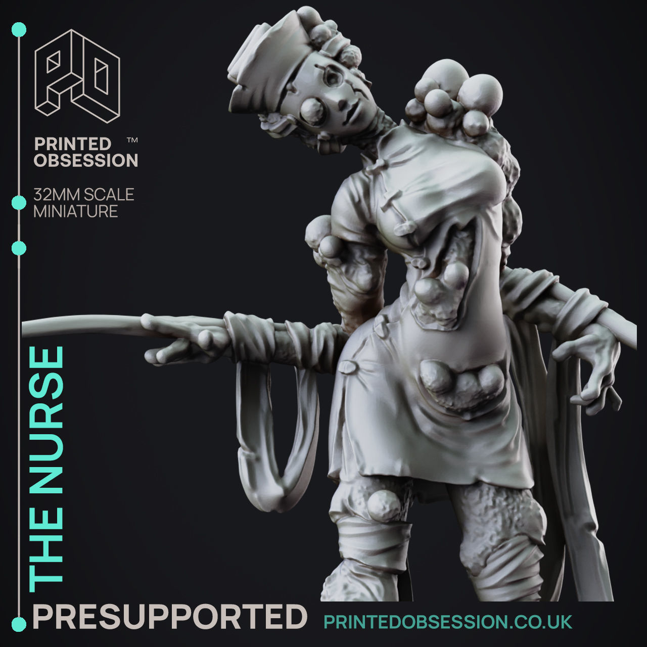 The Nurse - 3D Printable TTRPG - PRESUPPORTED - 32mm Scale 3D print model_2
