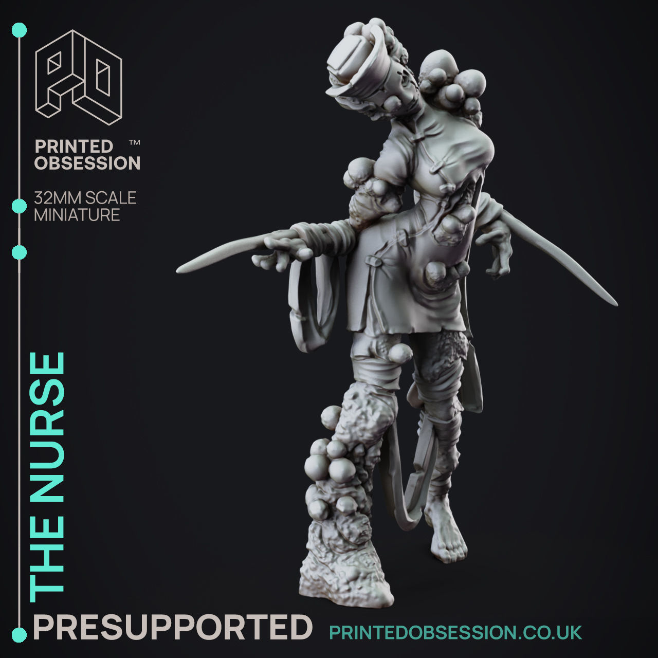 The Nurse - 3D Printable TTRPG - PRESUPPORTED - 32mm Scale 3D print model_6
