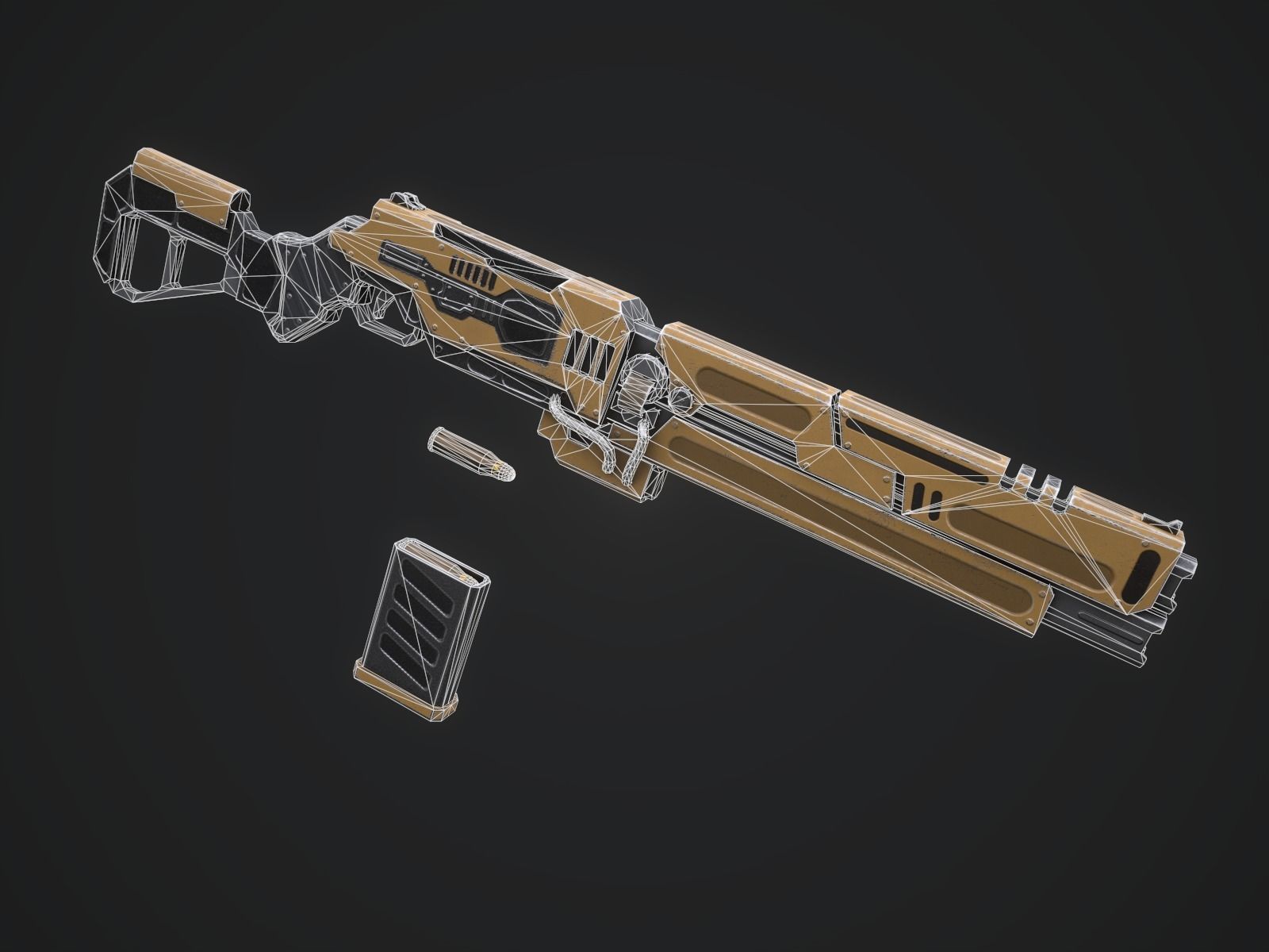 Sci-fi armored human warrior gameready character model Low-poly 3D model_19