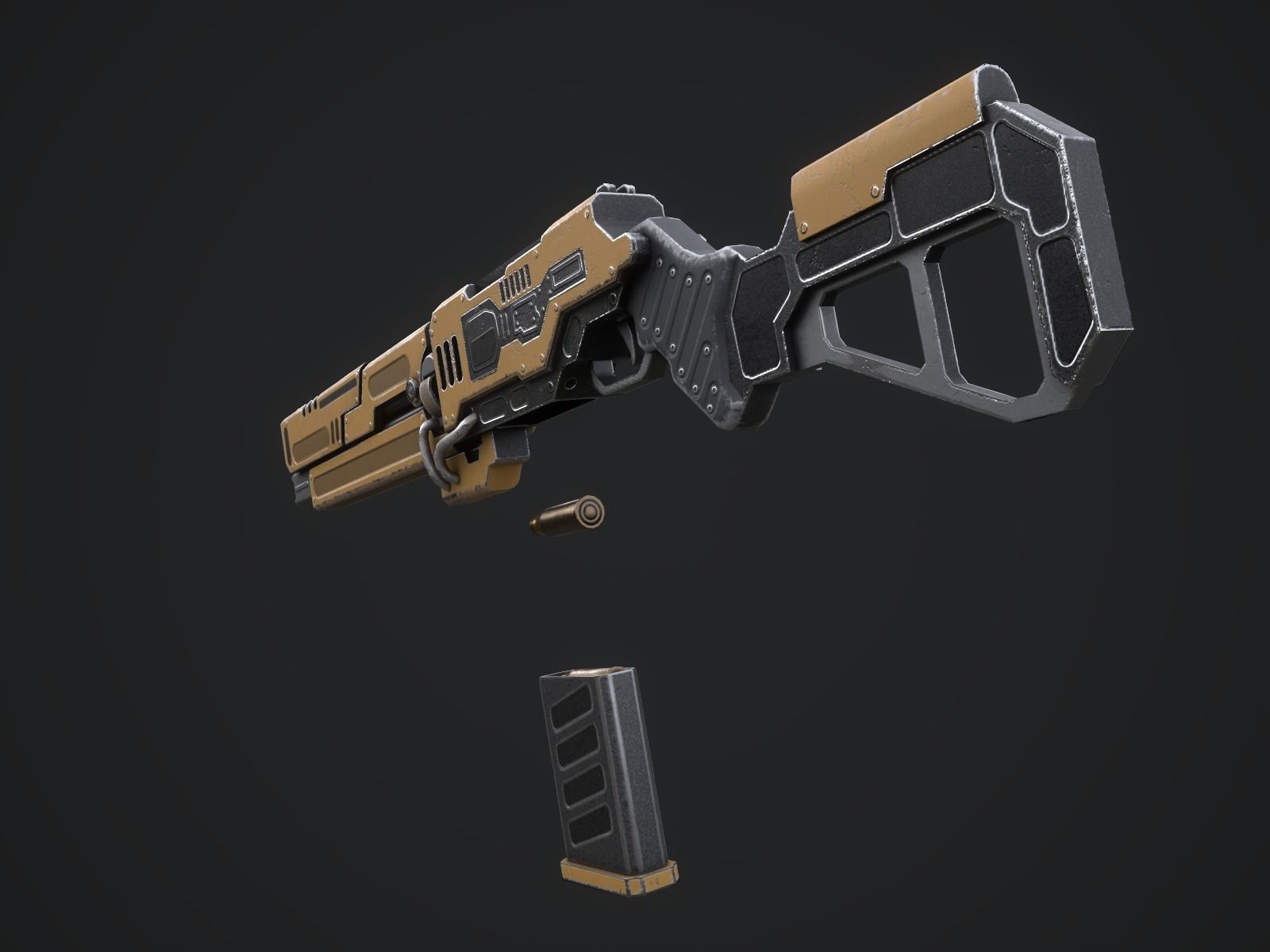 Sci-fi armored human warrior gameready character model Low-poly 3D model_22