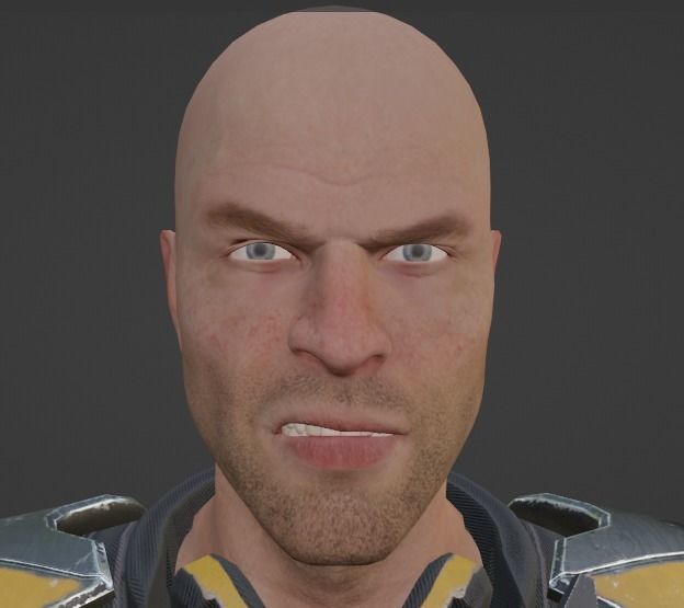 Sci-fi armored human warrior gameready character model Low-poly 3D model_46