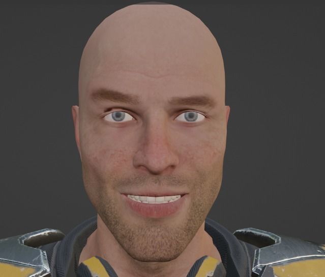 Sci-fi armored human warrior gameready character model Low-poly 3D model_45