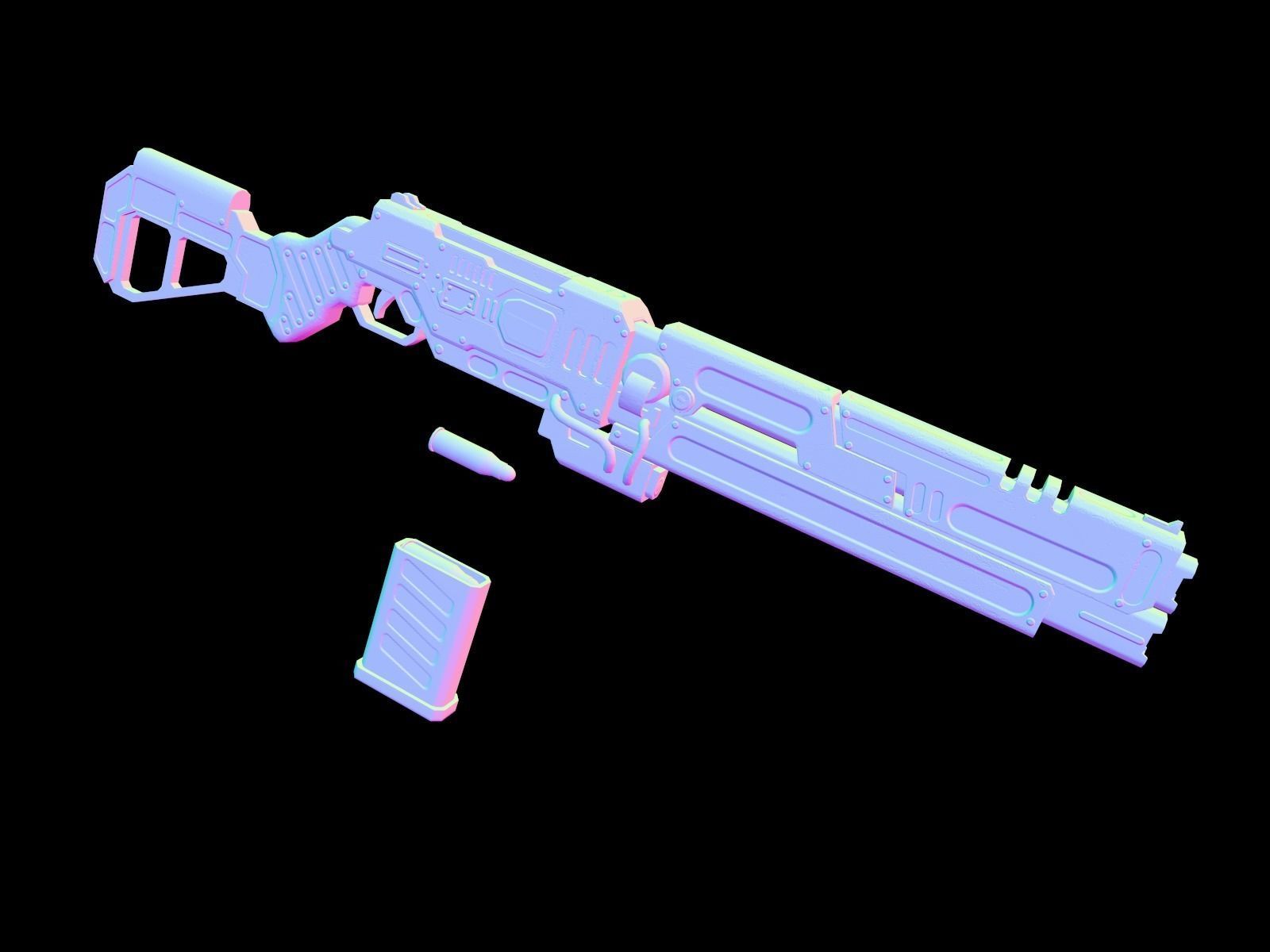 Sci-fi armored human warrior gameready character model Low-poly 3D model_20