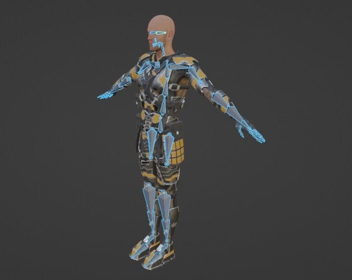 Sci-fi armored human warrior gameready character model Low-poly 3D model_42