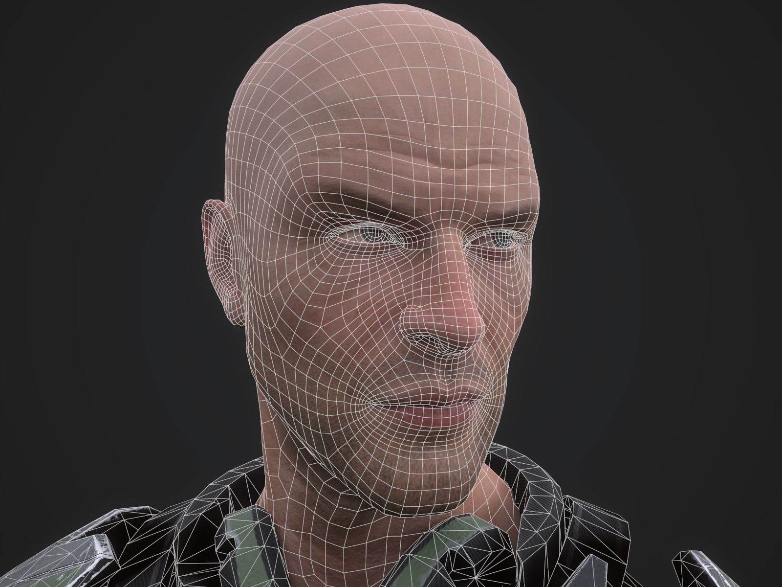 Sci-fi armored human warrior gameready character model Low-poly 3D model_31