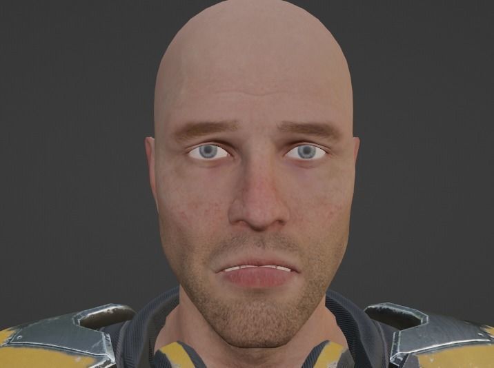 Sci-fi armored human warrior gameready character model Low-poly 3D model_47