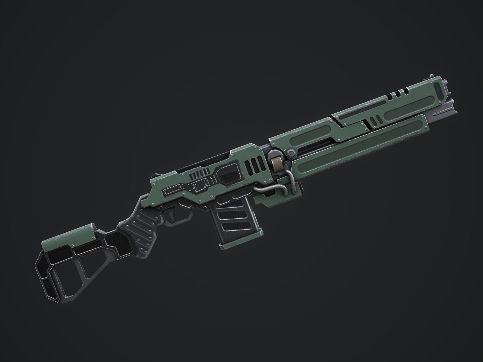 Sci-fi armored human warrior gameready character model Low-poly 3D model_23