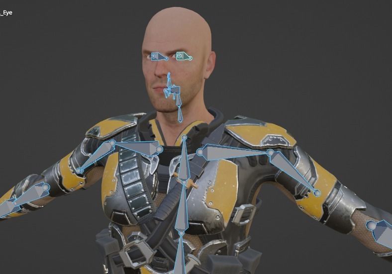 Sci-fi armored human warrior gameready character model Low-poly 3D model_38