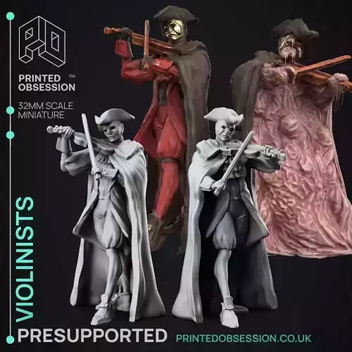 Violinists - 3D Printable TTRPG - PRESUPPORTED - 32mm Scale 3D print model