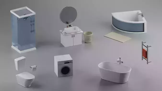 Bathroom set 3D model