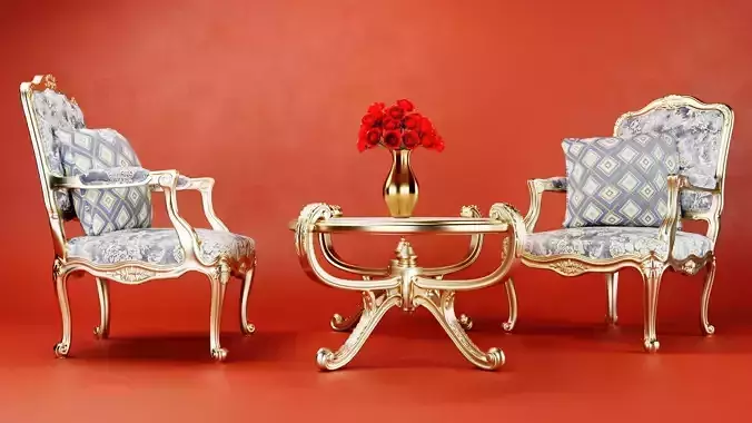 Royal Table Chair 3D model