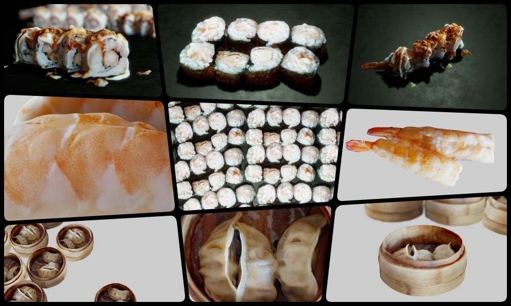 Sushi Restaurant Kit 3D Model Collection_2