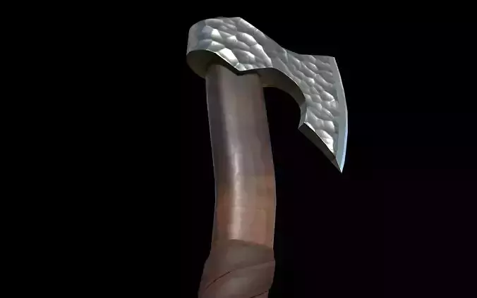 Hammered Metal Axe - Tutorial Included Low-poly 3D model