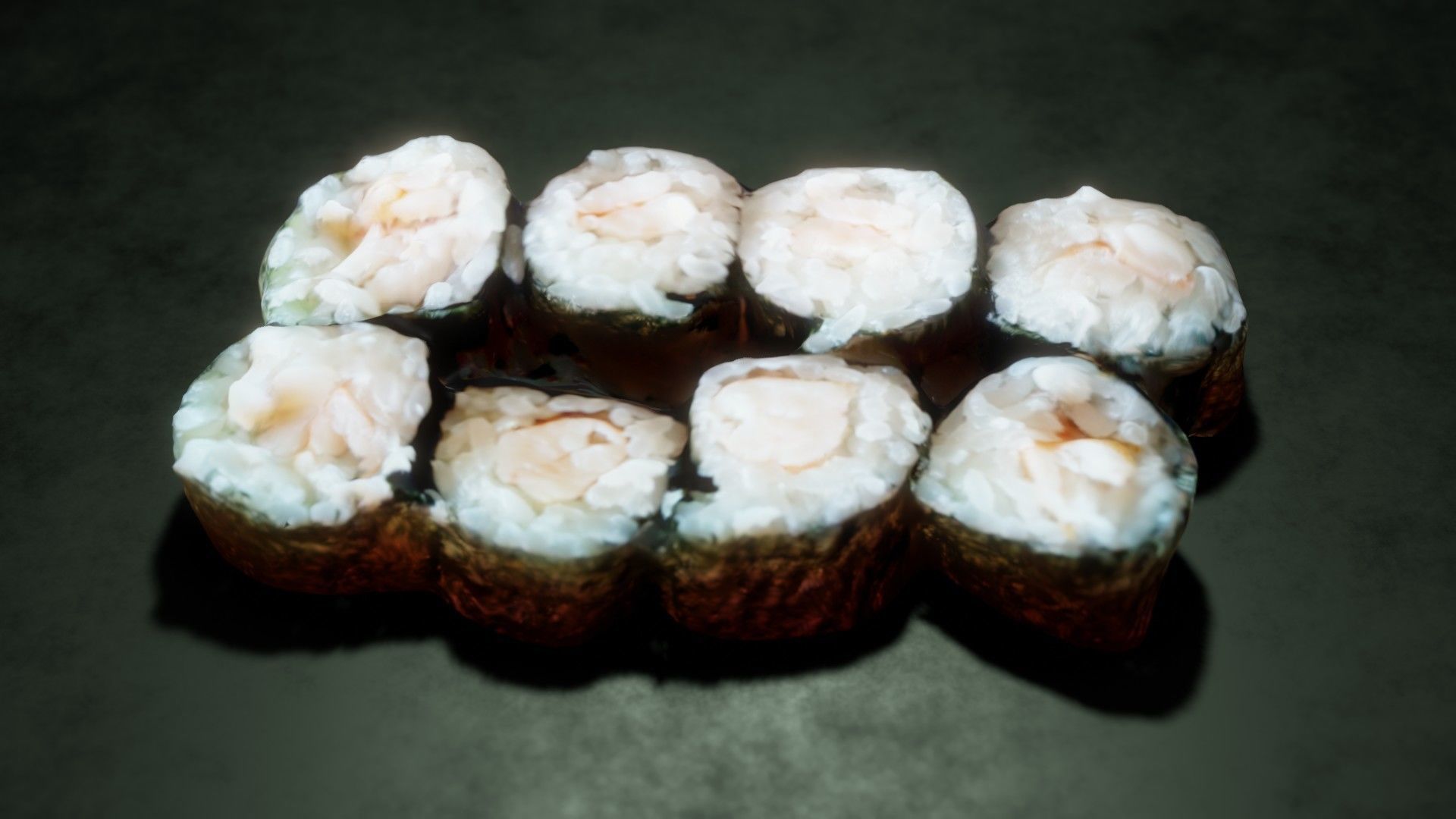 Real 3D scanned Ebi Hosomaki Sushi Roll 3D model_1