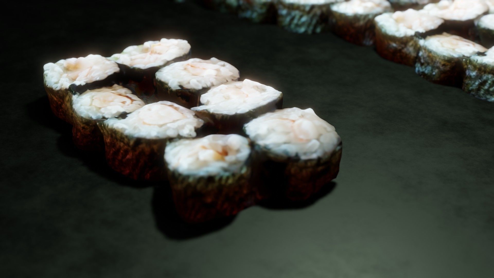 Real 3D scanned Ebi Hosomaki Sushi Roll 3D model_6