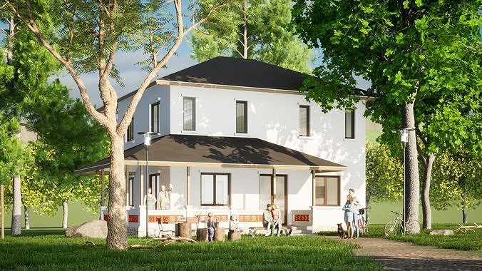 004Countryhouse 2floors area 114m2 Free 3D model