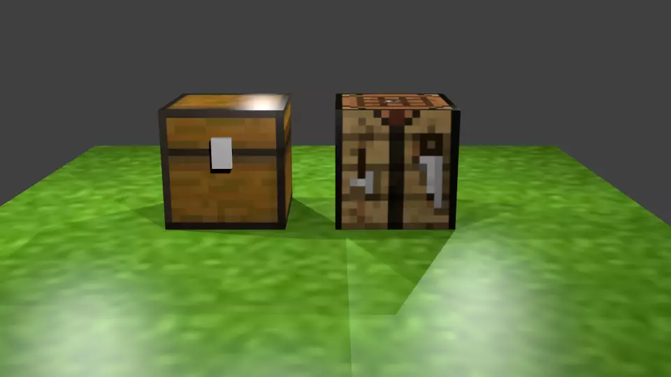 Minecraft Blocks Low-poly 3D model
