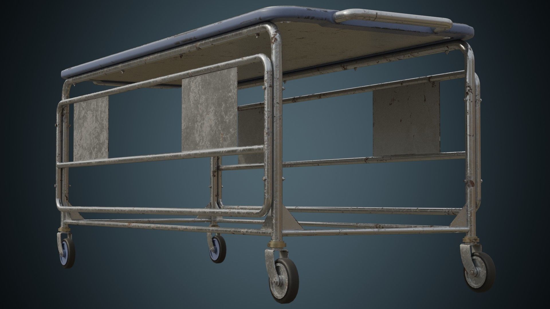 Rolling Stretcher 2B Low-poly 3D model_3