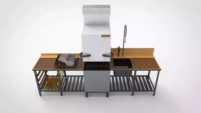dishwasher machine table