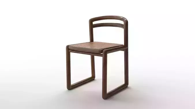 Italian Vintage Cane and Wood Chair