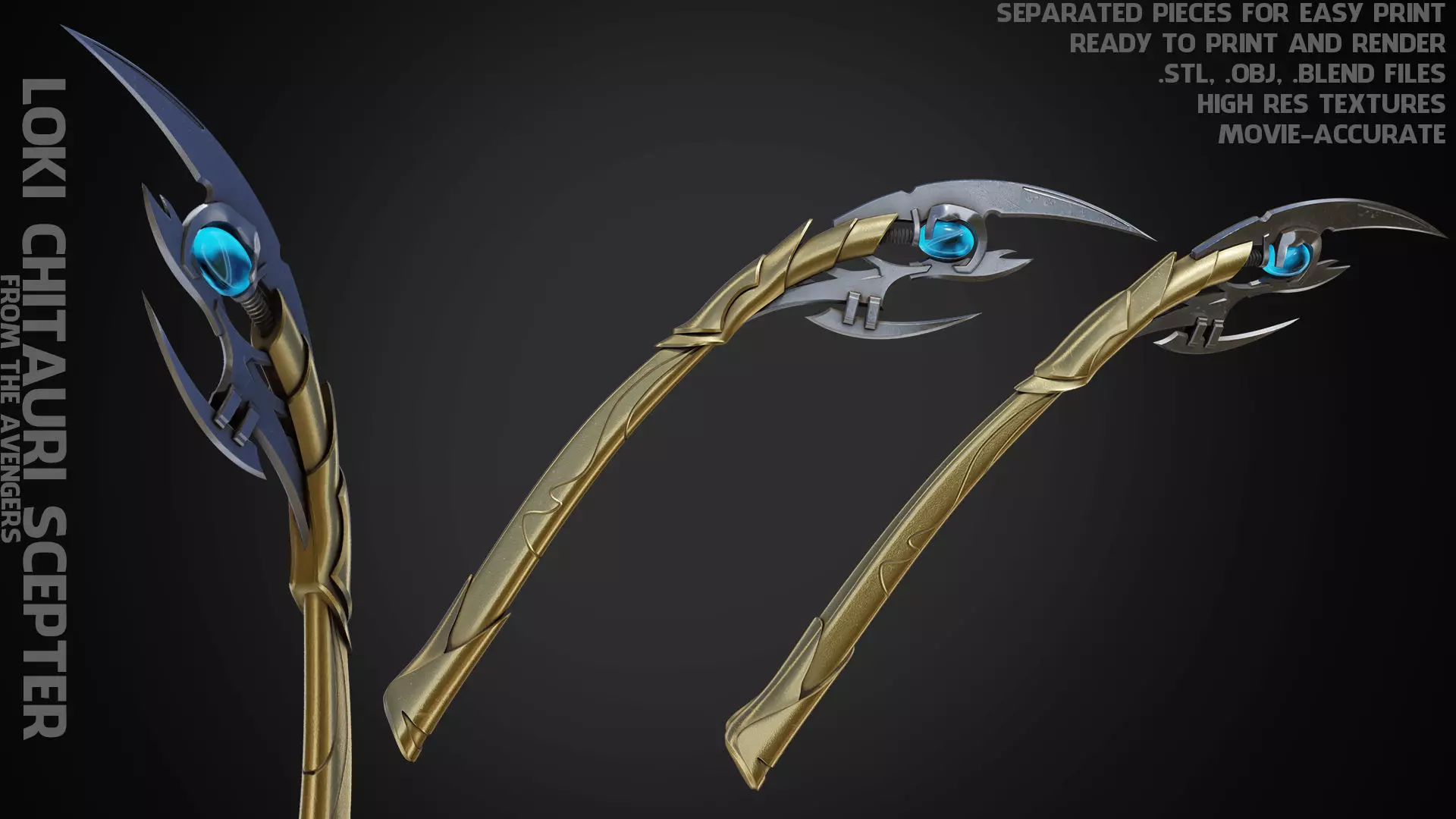Loki Chitauri Scepter for Cosplay 3D print model_0