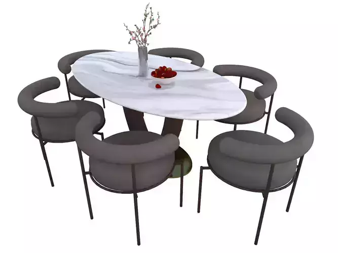 Oval Dining Table and Chair