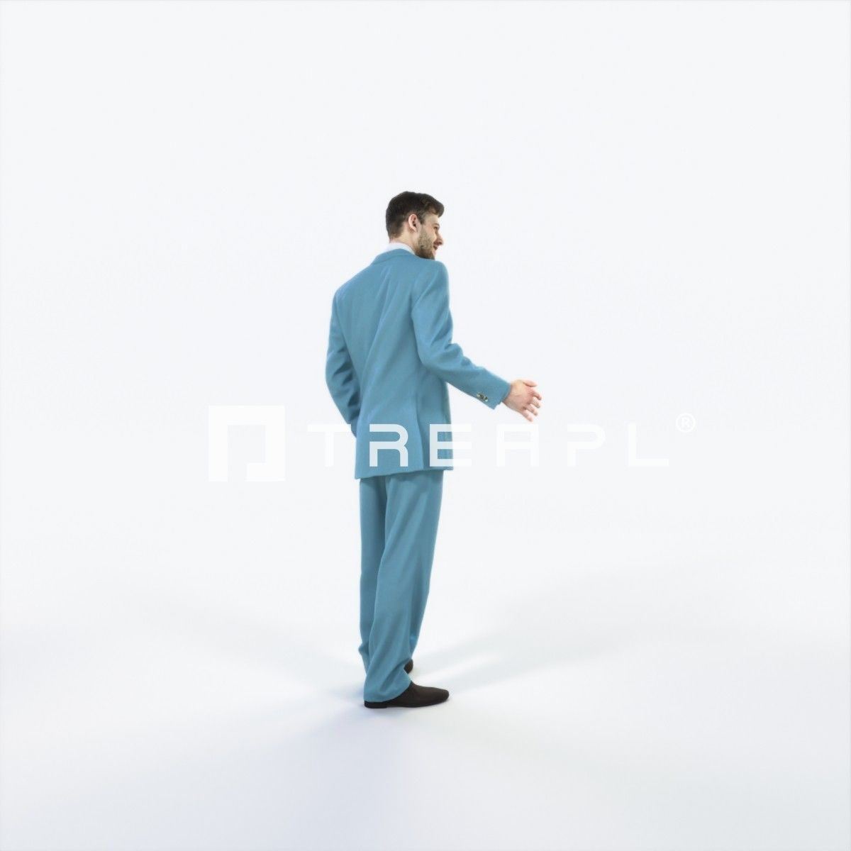 Posture 05J Explaining Couple Elegant Business Man Low-poly 3D model_3