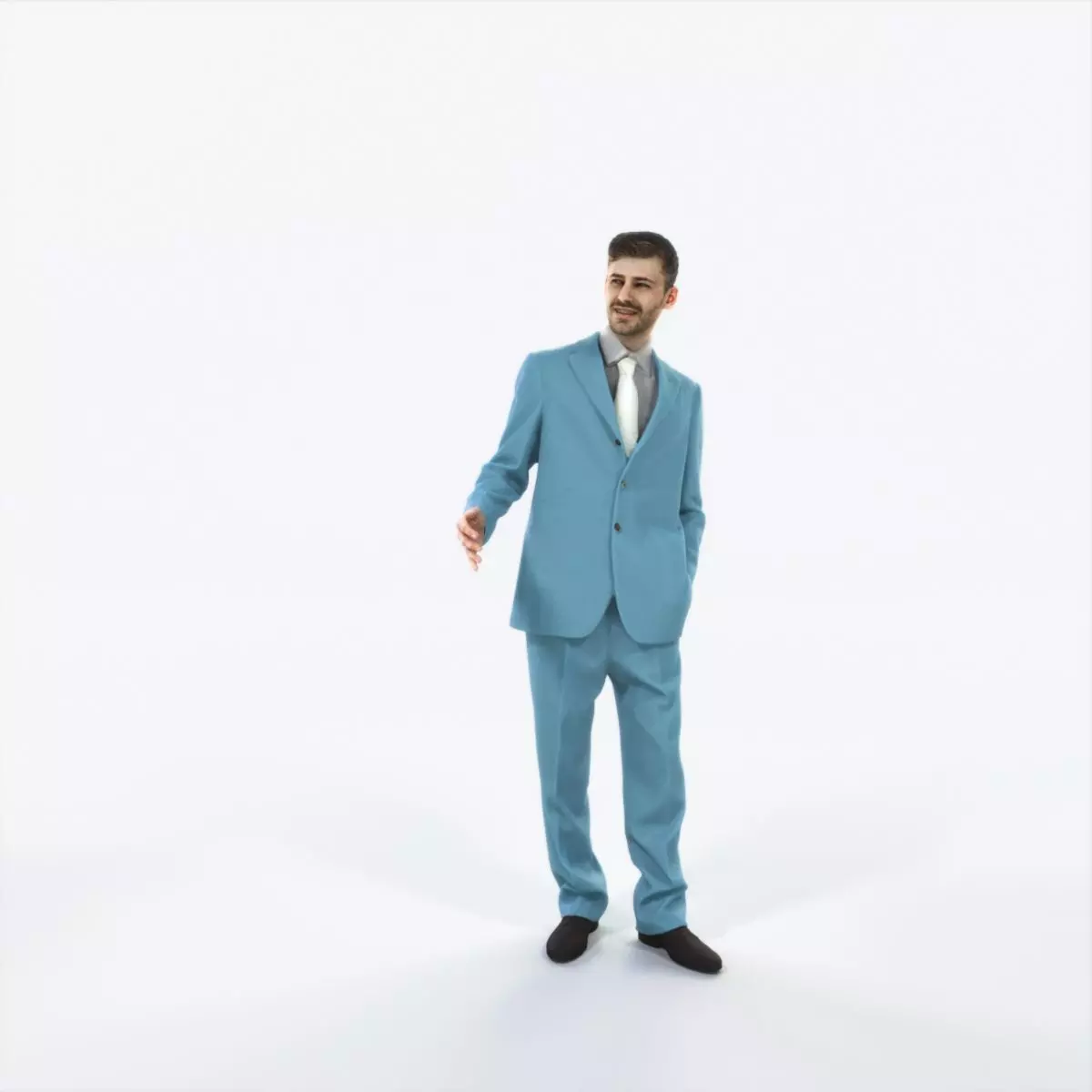 Posture 05J Explaining Couple Elegant Business Man Low-poly 3D model_0
