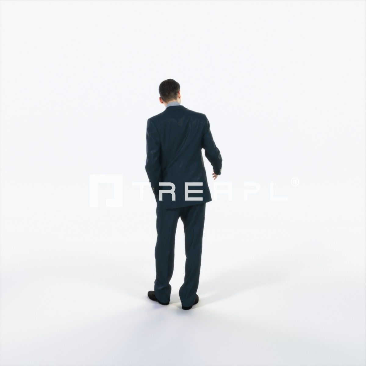 Posture 05F Explaining Couple Elegant BusinessMan Low-poly 3D model_4