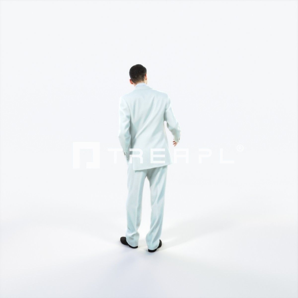Posture 05C Explaining Couple Elegant BusinessMan Low-poly 3D model_4