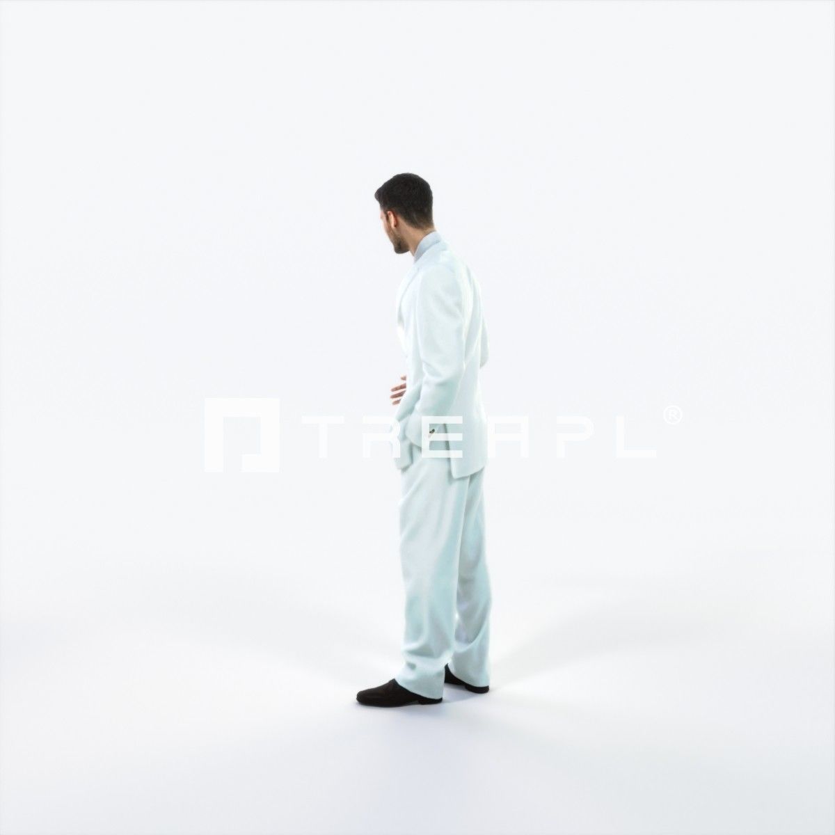 Posture 05C Explaining Couple Elegant BusinessMan Low-poly 3D model_5