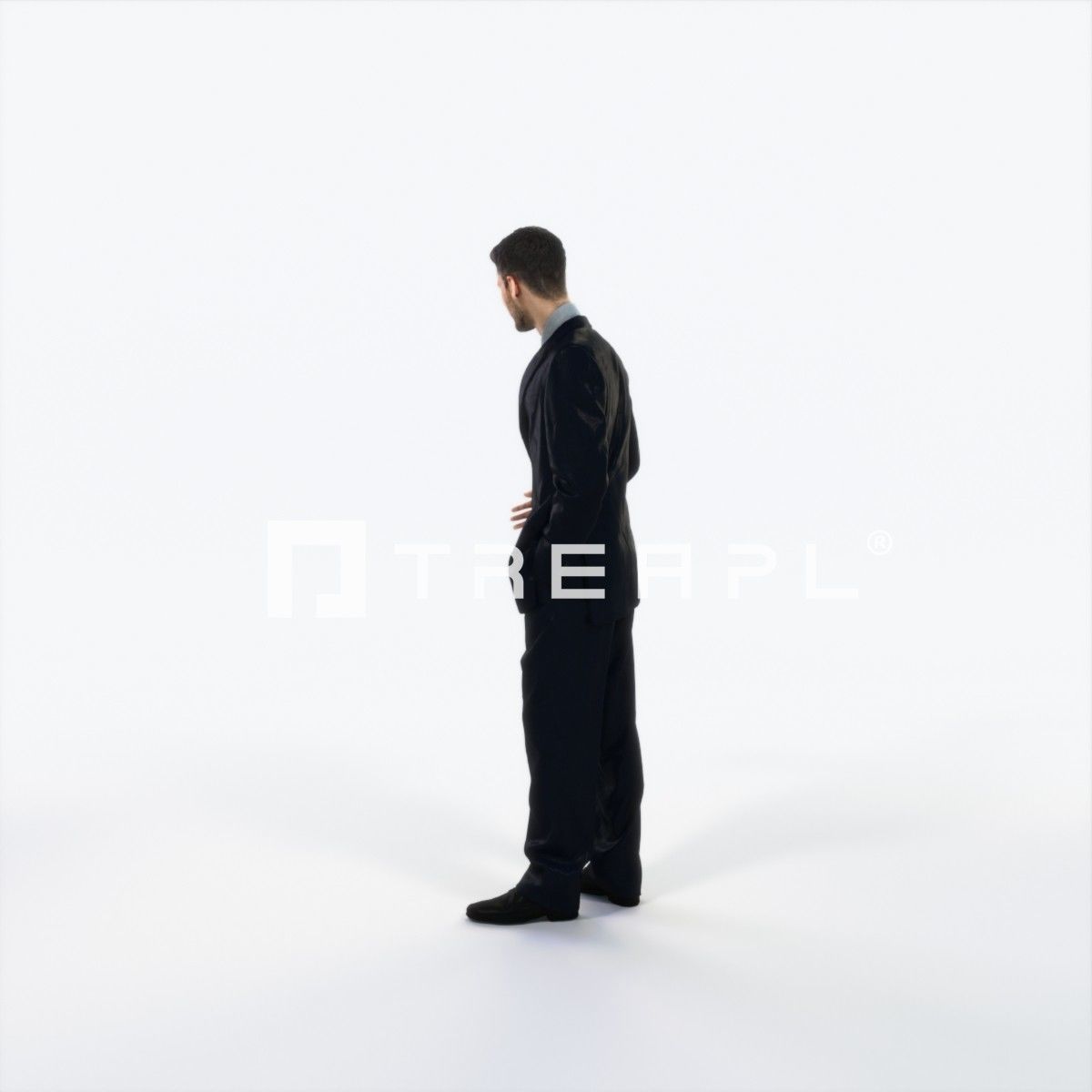 Posture 05A Explaining Couple Elegant Business Man Low-poly 3D model_5